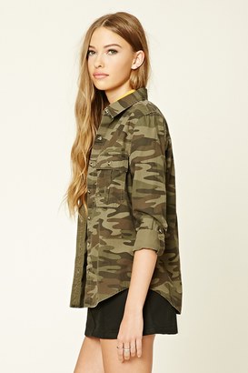 Forever 21 FOREVER 21+ Camo Button-Down Jacket