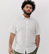 Thumbnail for your product : ONLY & SONS short sleeve linen mix shirt in white