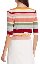 Thumbnail for your product : Akris Punto Striped Half-Sleeve Cardigan