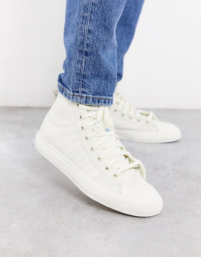 adidas Nizza Hi-top sneaker in off white - ShopStyle