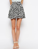 Thumbnail for your product : AX Paris Mini Skirt in Daisy Print