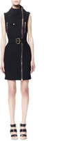 Thumbnail for your product : Alexander McQueen Sleeveless Biker Zip Dress, Black