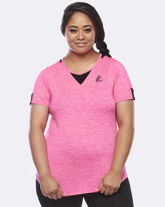 Curvy Chic Sports Women's Pink Short Sleeve T-Shirts - Zest Short Sleeve Top
