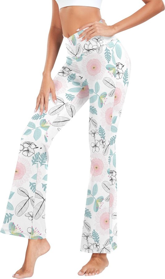 Dallonan Flare Yoga Pants Women Leggings Flared High Waisted Pants  Beautiful Pattern Large - ShopStyle Wide-Leg Trousers