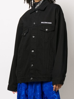Balenciaga Oversized Crew-Print Jacket