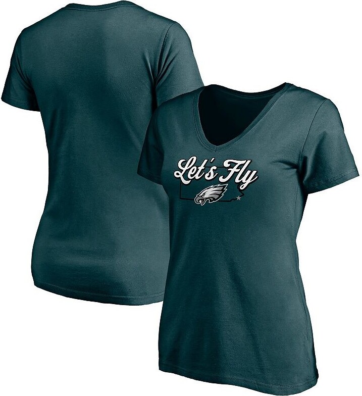 Fanatics Women's Midnight Green Philadelphia Eagles Hometown Collection Wildcat V-Neck T-Shirt
