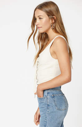 Lucca Couture Steph Grommet Lace-Up Crop Top