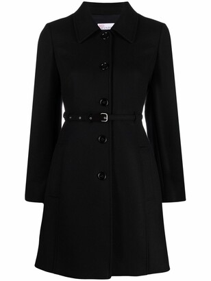 RED Valentino Button-Front Belted Short Coat