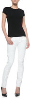 Thumbnail for your product : Paige Denim Demi Moto-Style Skinny Jeans, White