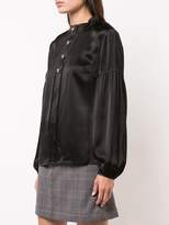 Thumbnail for your product : Derek Lam 10 Crosby Long Sleeve Band Collar Blouse with Buttons
