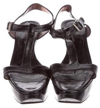Marni Patent Leather Wedge Sandals