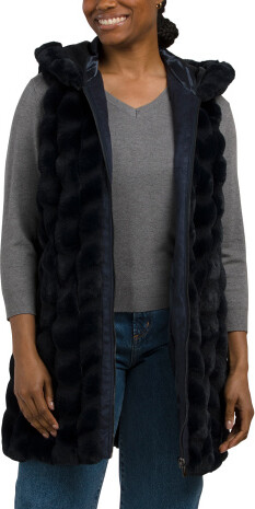 TJMAXX Faux Fur Vest, Polyester