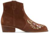 Thumbnail for your product : La Redoute Collections Embroidered Leather Ankle Boots