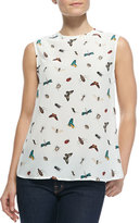 Thumbnail for your product : Equipment Kyle Sleeveless Nature-Print Blouse