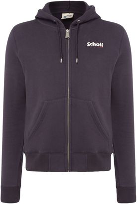 Schott Men's Large logo zip up hoody