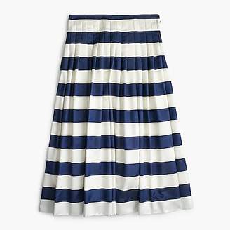 J.Crew Pleated satin skirt in stripe