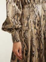 Thumbnail for your product : MSGM Snake Print Faux Leather Dress - Womens - Beige