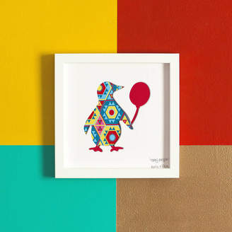 Bertie & Jack 'Happy Penguin' Penguin And Balloon Birthday Gift Art