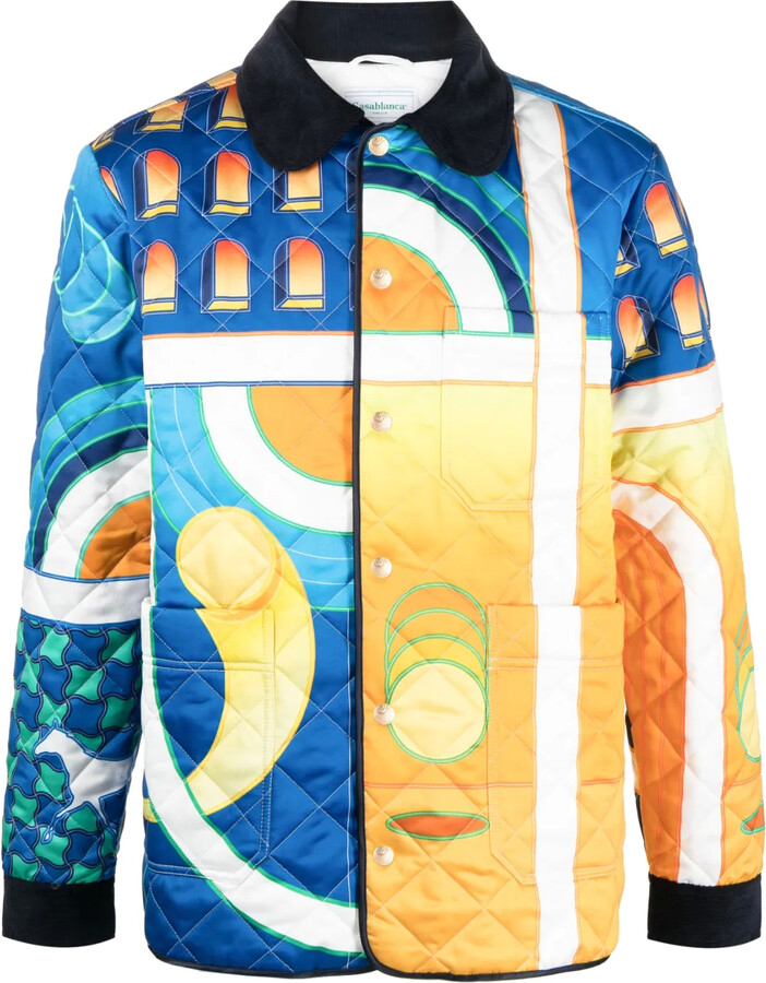 Casablanca Paysage-print quilted jacket