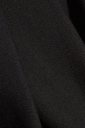Fendi Embellished Floral-appliquéd Wool And Silk-blend Halterneck Dress - Black