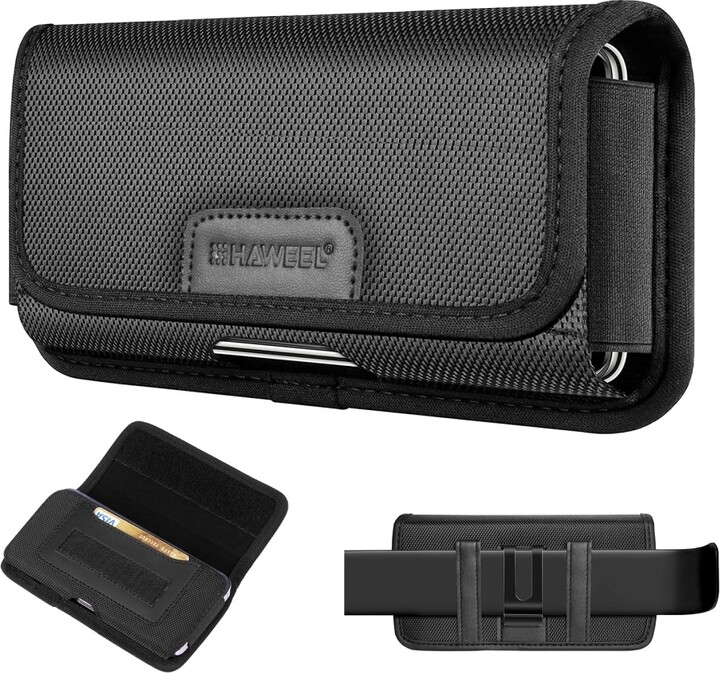 HAWEEL Mobile Phone Waist Bag 4.7-6.8 inch Phone Holster Case Nylon Cell Phone Belt Clip Pouch For iPhone 15 14 13 12 11 Samsung