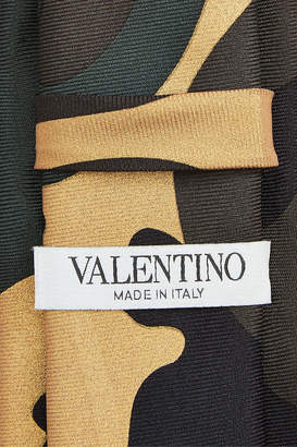 Valentino Camouflage Printed Silk Tie