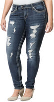 Thumbnail for your product : Silver Jeans Silver Plus Size Tuesday Destructed Skinny Jeans, Indigo Wash
