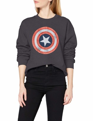Marvel Women's Avengers Captain America Distressed Shield Sweatshirt