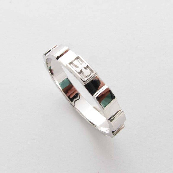 Etsy R45703 14K 18K Solid Gold Rosary Ring Cross