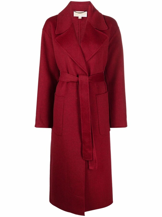 red belted coat