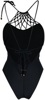 Thumbnail for your product : Stella McCartney String-Mesh Low-Back Swimsuit
