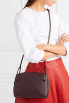 Thumbnail for your product : Bottega Veneta Nodini Small Intrecciato Leather Shoulder Bag - Burgundy