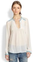 Thumbnail for your product : Joie Kosame Silk Crepe Pintuck-Pleated Blouse