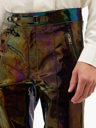 Givenchy Iridescent-leather Straight-leg Trousers - Black