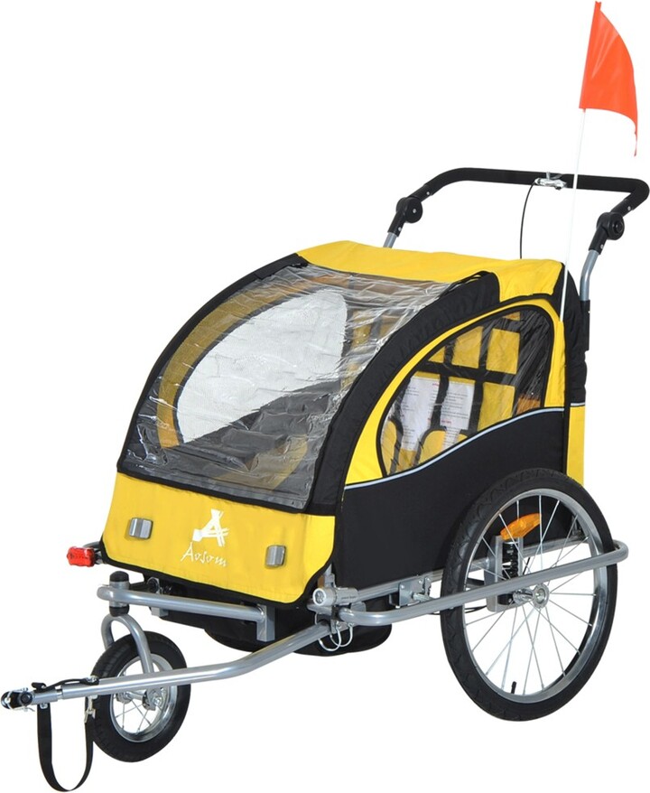Aosom Elite 360 Swivel Bike Trailer for Kids Double Child TwoWheel