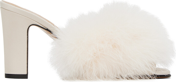 Maison Margiela Off-White Feather Mules