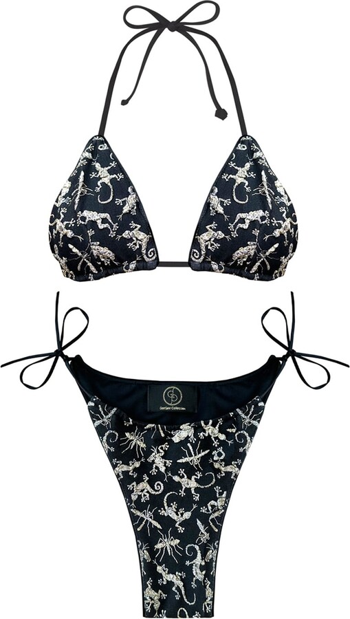 Geegee Collection Black / Gold / Silver Superstitious Creatures Bikini
