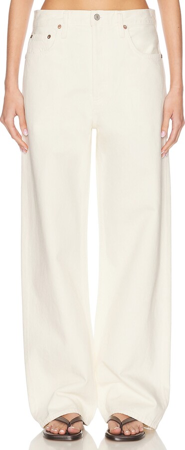 AGOLDE Low Slung Baggy Jeans in Ivory