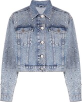 Crystal-Embellished Denim Jackat 