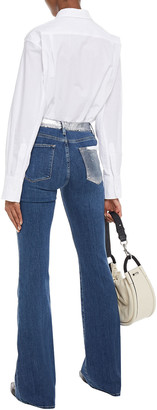 Frame Metallic-trimmed High-rise Flared Jeans