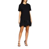 short dress with feather bottom