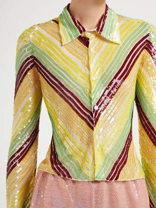 Ashish Striped Sequinned Shirt - Womens - Multi