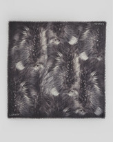 Thumbnail for your product : Lanvin Fur-Print Scarf, Gray