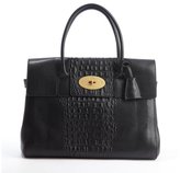 Thumbnail for your product : Mulberry black leather 'Bayswater' croc printed panel satchel