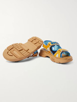 Thumbnail for your product : Gucci Leather And Mesh Sandals