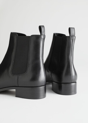 And other stories Square Toe Leather Chelsea Boots