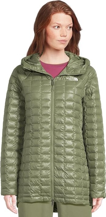 The North Face THERMOBALLtm Hooded Parka Women's Coat Bark Mist : SM Polyester/Synthetic