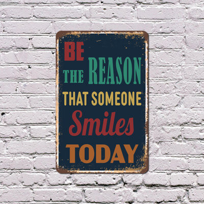 SignMission Be The Reason That Someone Smiles Today Vintage 13 Inch x 20 Inch Plastic Sign Kindness Starts Here Durable Weatherproof Perfect for Classrooms Office