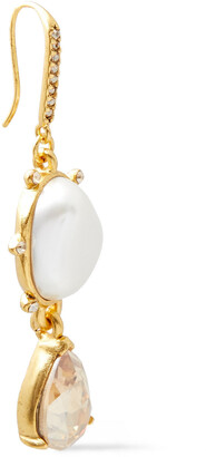 Oscar de la Renta Gold-tone, Faux Pearl And Crystal Earrings