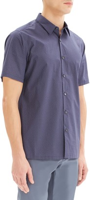 Theory Slim Fit Short Sleeve Cotton Button-Up Shirt